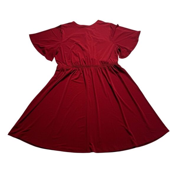 Lane Bryant Flutter Sleeve Dress Plus Sz 18/20 Red Stretchy Slinky NWT - Picture 6 of 13